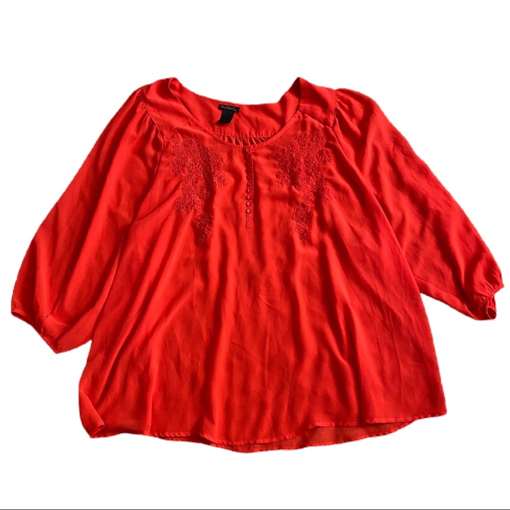 !!3 for $20!! Nue options orange chiffon blouse